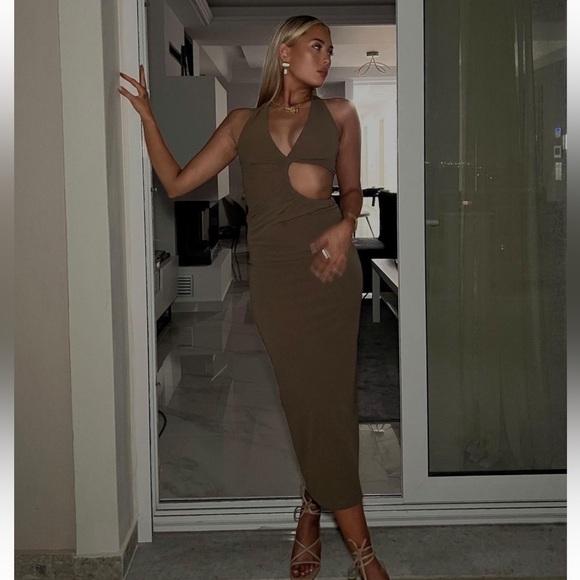 Zara dress cut out midi maxi fitted wedding party coctail - Picture 12 of 14